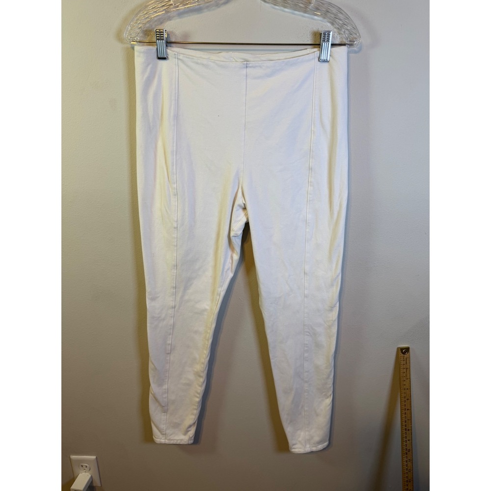 Lysse Womens Leggings High Rise Cotton Blend White XL